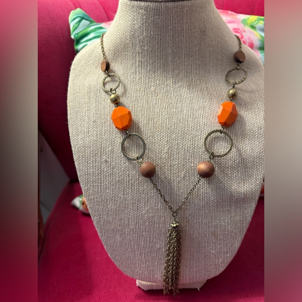 Orange and Gold Necklace